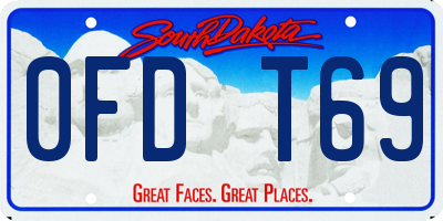 SD license plate 0FDT69