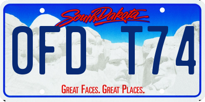 SD license plate 0FDT74