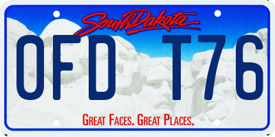 SD license plate 0FDT76