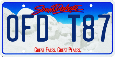 SD license plate 0FDT87