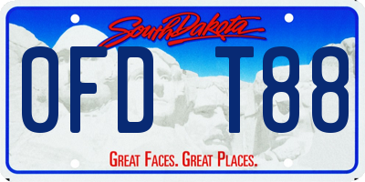 SD license plate 0FDT88
