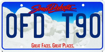 SD license plate 0FDT90