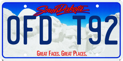 SD license plate 0FDT92