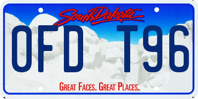 SD license plate 0FDT96
