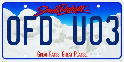 SD license plate 0FDU03