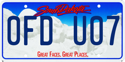 SD license plate 0FDU07