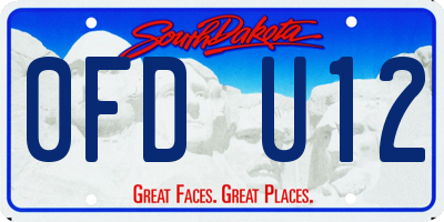 SD license plate 0FDU12