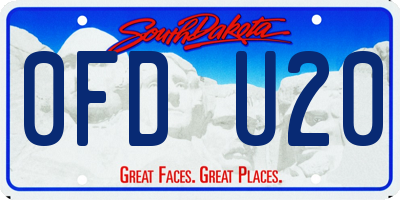 SD license plate 0FDU20