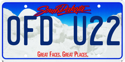 SD license plate 0FDU22