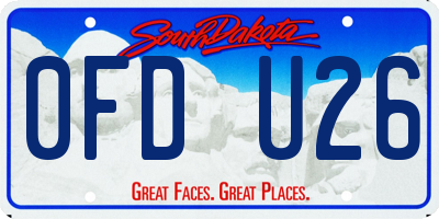 SD license plate 0FDU26