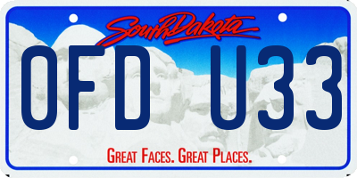 SD license plate 0FDU33