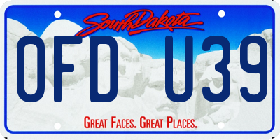 SD license plate 0FDU39