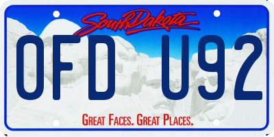 SD license plate 0FDU92
