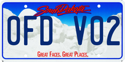 SD license plate 0FDV02