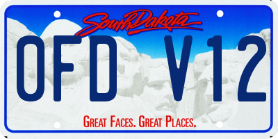 SD license plate 0FDV12