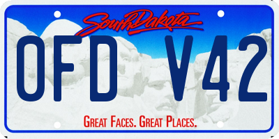 SD license plate 0FDV42