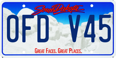 SD license plate 0FDV45