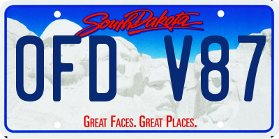 SD license plate 0FDV87