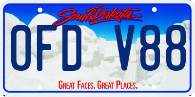 SD license plate 0FDV88