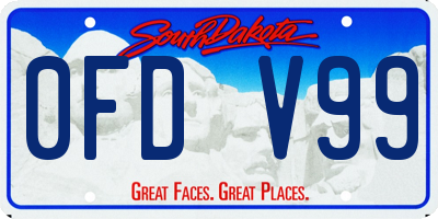 SD license plate 0FDV99