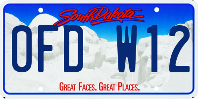 SD license plate 0FDW12