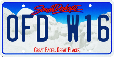 SD license plate 0FDW16
