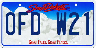 SD license plate 0FDW21
