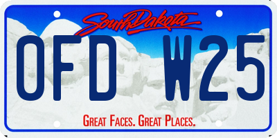 SD license plate 0FDW25