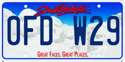SD license plate 0FDW29