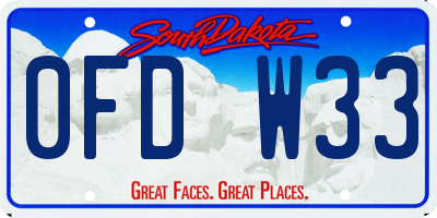 SD license plate 0FDW33