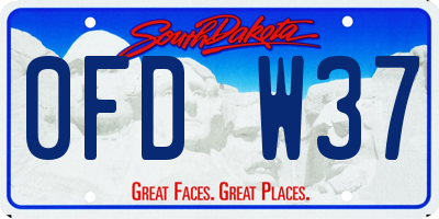 SD license plate 0FDW37