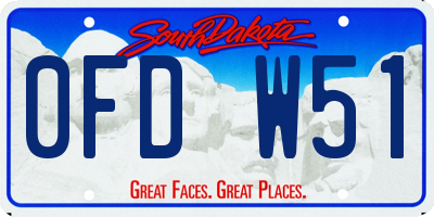 SD license plate 0FDW51