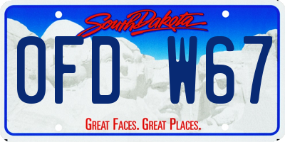 SD license plate 0FDW67