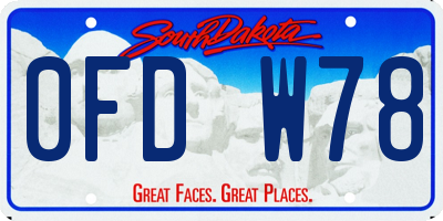 SD license plate 0FDW78