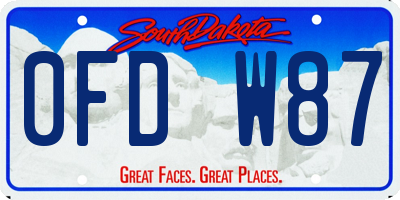SD license plate 0FDW87