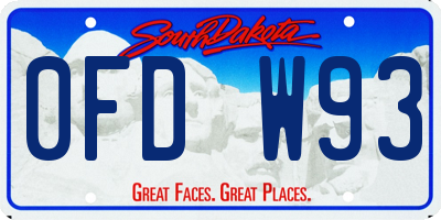 SD license plate 0FDW93