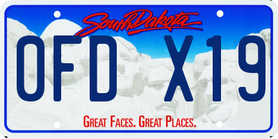 SD license plate 0FDX19