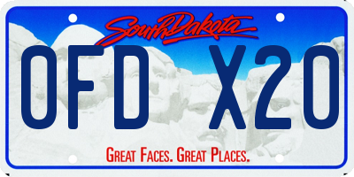 SD license plate 0FDX20