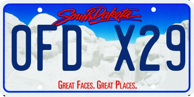SD license plate 0FDX29