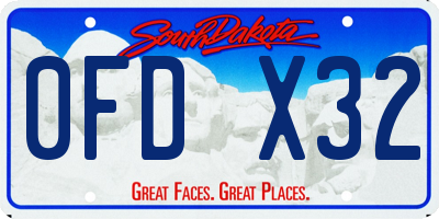 SD license plate 0FDX32