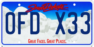 SD license plate 0FDX33