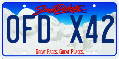SD license plate 0FDX42