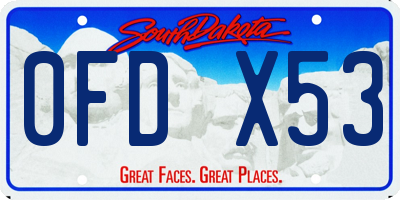SD license plate 0FDX53