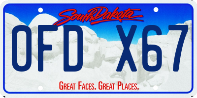 SD license plate 0FDX67