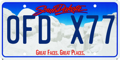 SD license plate 0FDX77
