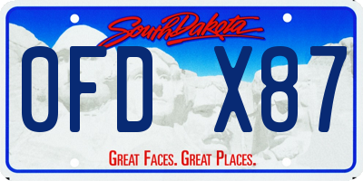 SD license plate 0FDX87