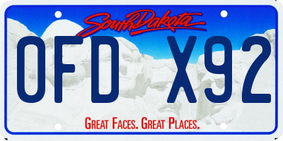 SD license plate 0FDX92