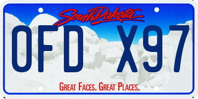 SD license plate 0FDX97