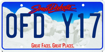 SD license plate 0FDY17