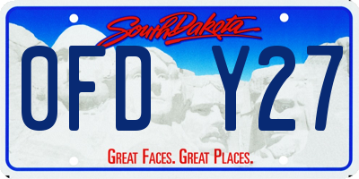 SD license plate 0FDY27